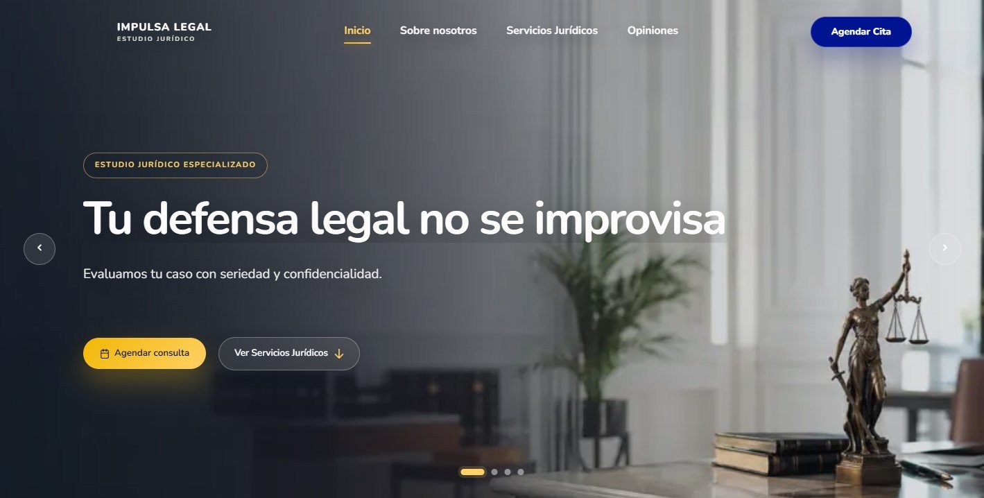 Página web desarrollada para Impulsa Legal