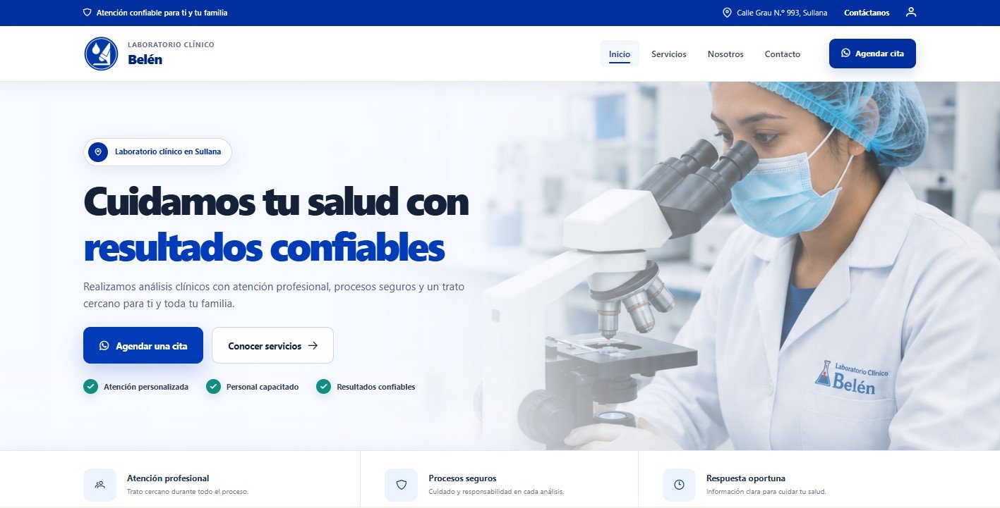 Página web desarrollada para Laboratorio Clínico Belén